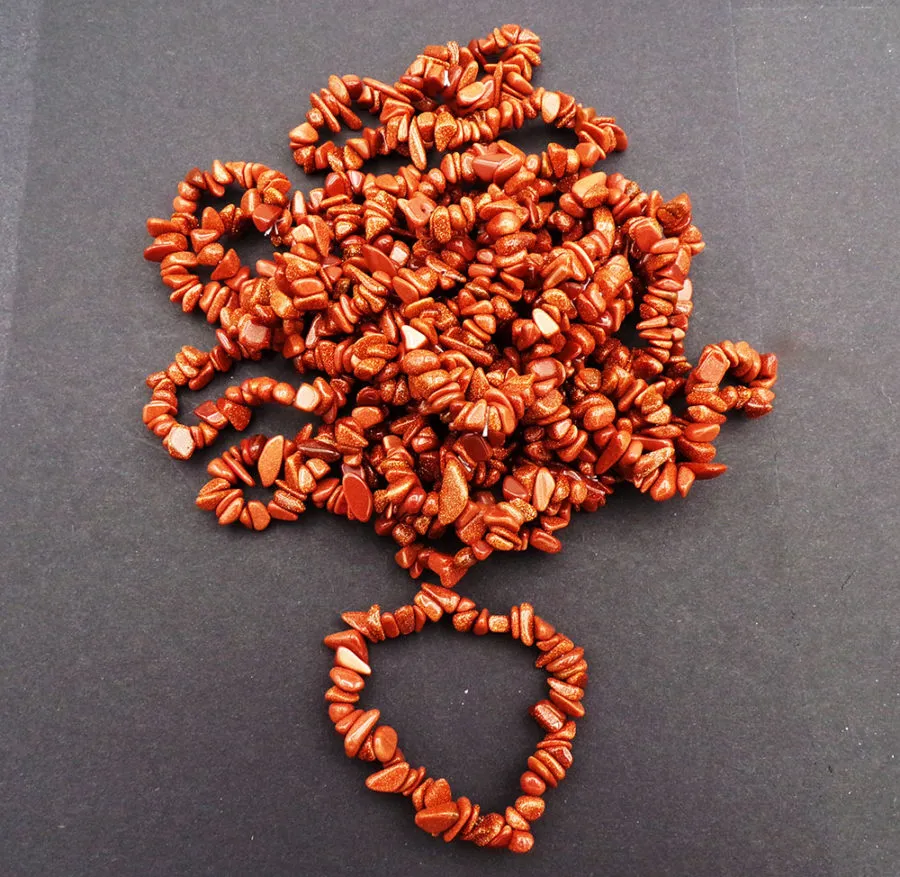 Goldstone Gemstone Chip Bracelet
