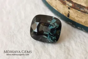 Gorgeous Greenish Gray Spinel 3.13 ct  cushion cut.