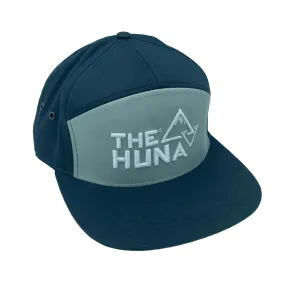 Gray / Navy with White Logo - 7 Panel Cotton Twill