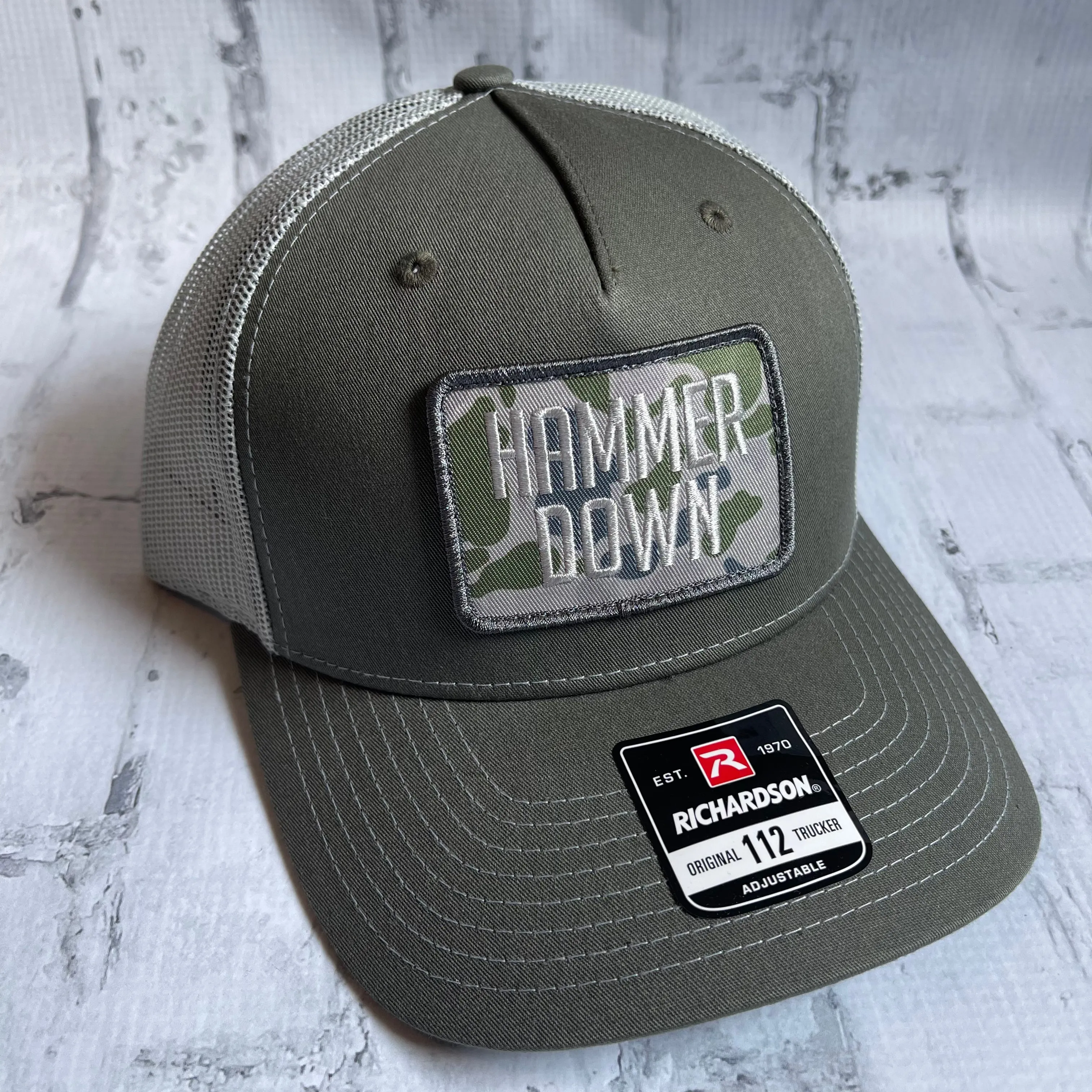 Hammer Down "Simple Green Duck Camo" Hat - Beetle with Woven Patch