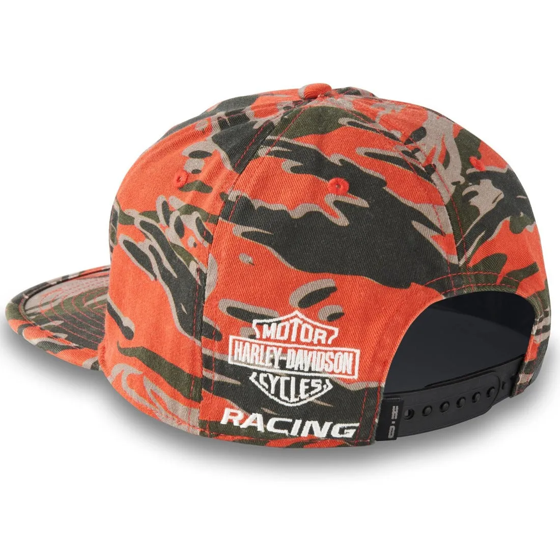 Harley-Davidson Faster Adjustable Snapback, Camo Vintage Orange 97601-24VM