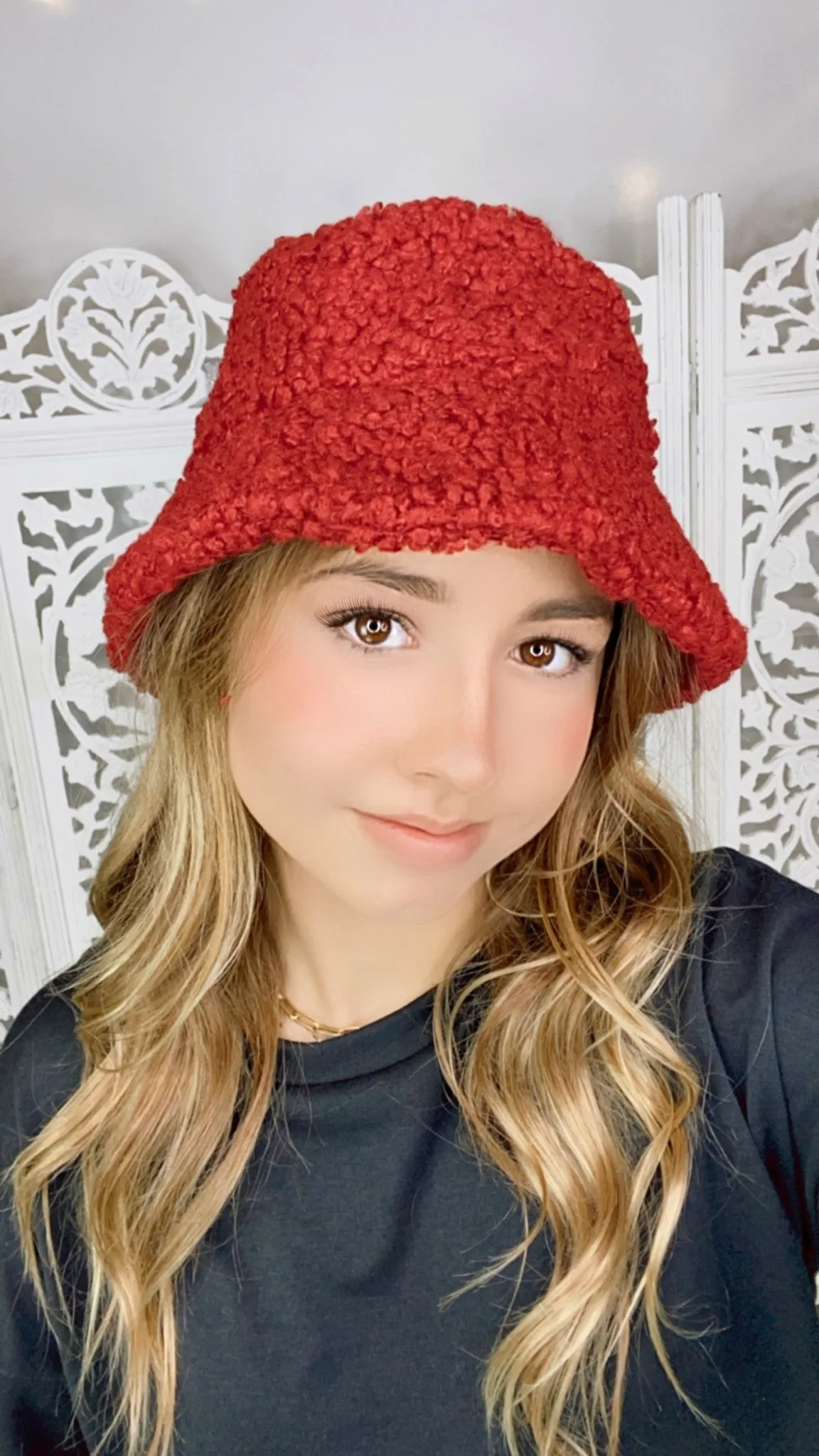 HEADS UP Sherpa Fur Solid Colored Bucket Hat
