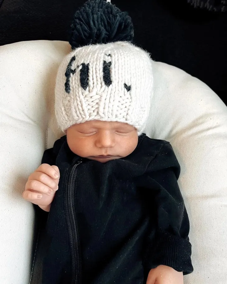 Hi. Black Hand Knit Beanie Hat