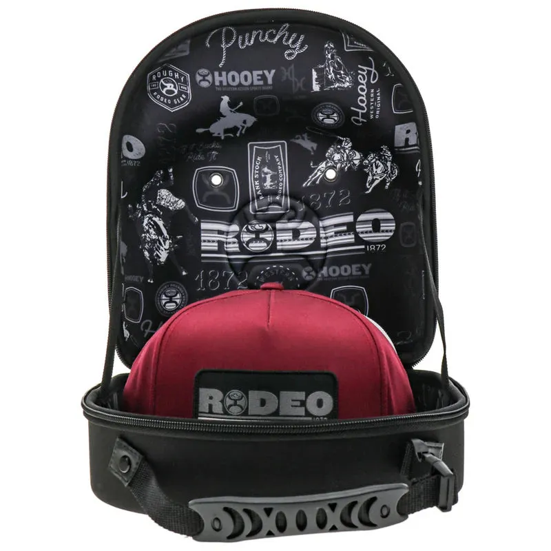Hooey  Large Cap Carrier - Black w/Hooey Rodeo Pattern Interior