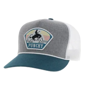 Hooey Punchy Graphic Grey & White Western Trucker Cap 5032T-GYWH