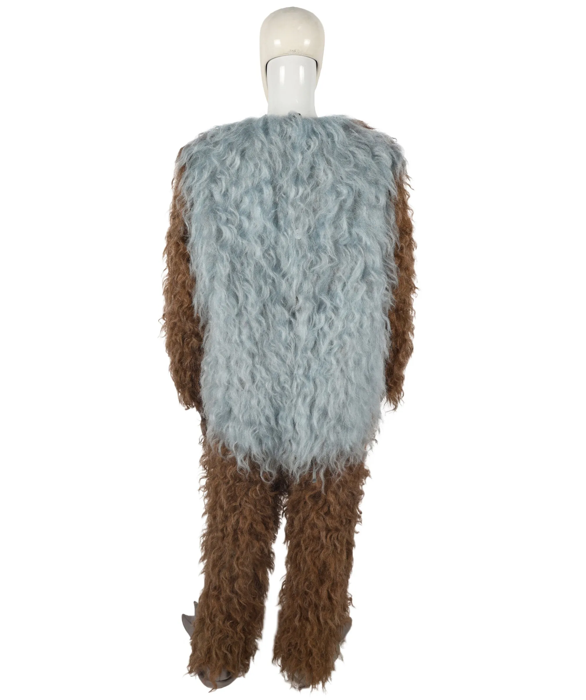 HPO Adult Unisex Furry 75 Inch Blue Horned Multiple Monster Costume Set with Head Mask| Perfect for Halloween| Flame-retardant Synthetic Fabric