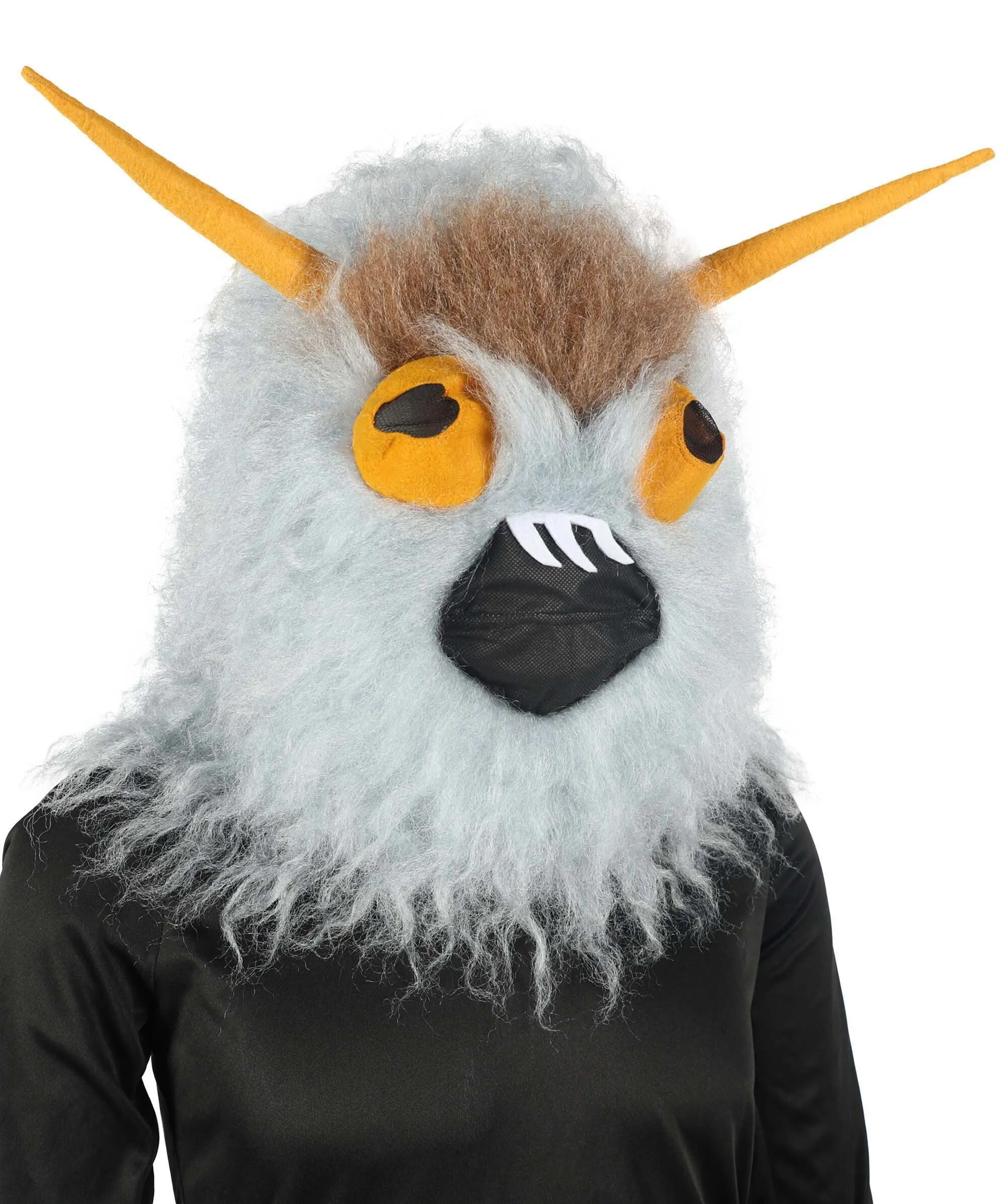 HPO Adult Unisex Furry 75 Inch Blue Horned Multiple Monster Costume Set with Head Mask| Perfect for Halloween| Flame-retardant Synthetic Fabric