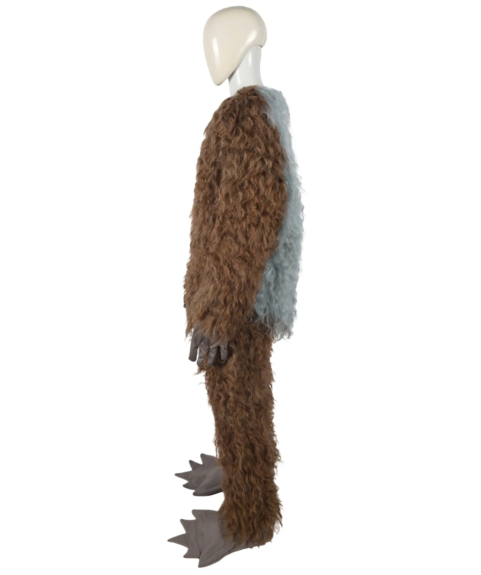 HPO Adult Unisex Furry 75 Inch Blue Horned Multiple Monster Costume Set with Head Mask| Perfect for Halloween| Flame-retardant Synthetic Fabric