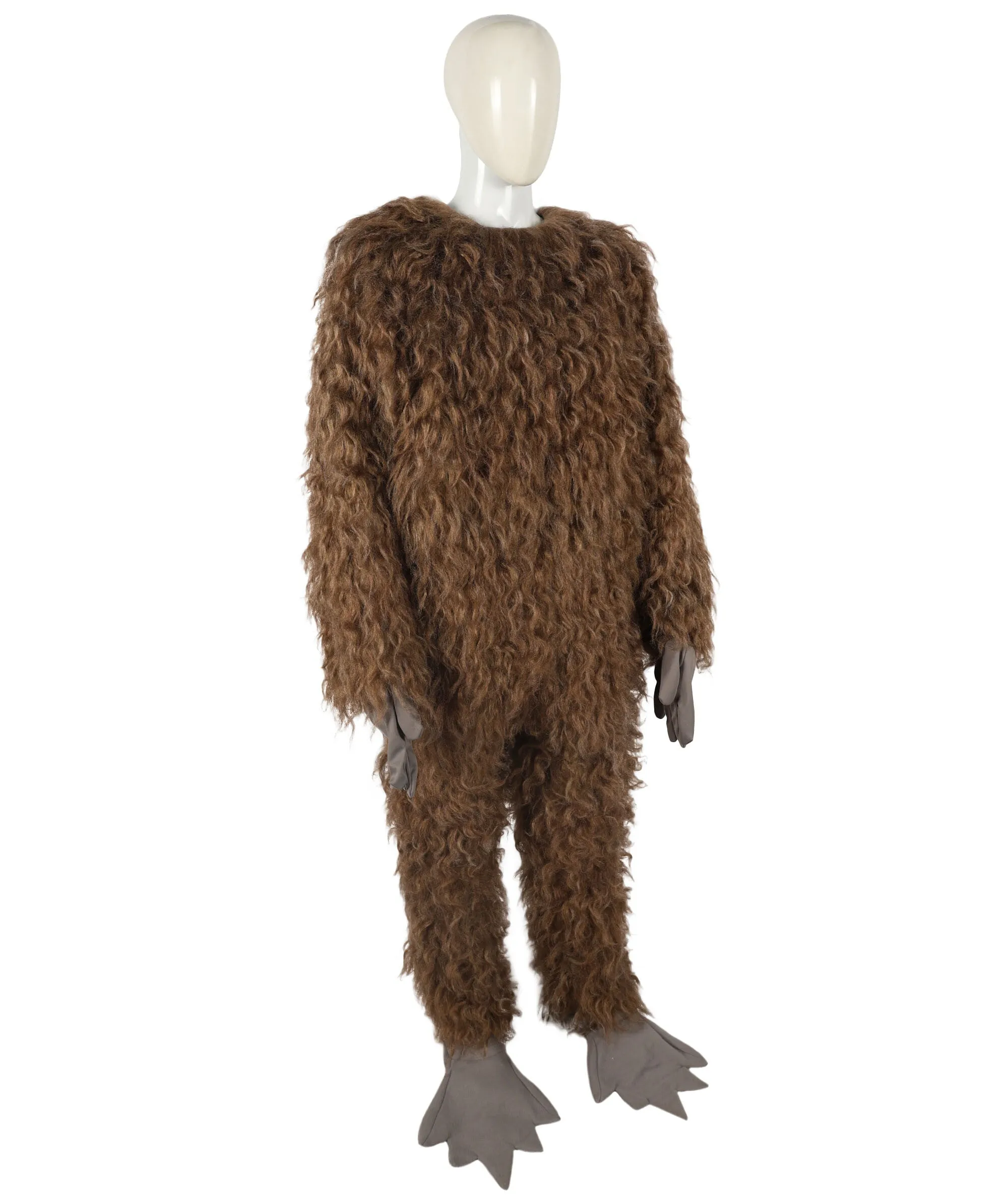HPO Adult Unisex Furry 75 Inch Blue Horned Multiple Monster Costume Set with Head Mask| Perfect for Halloween| Flame-retardant Synthetic Fabric