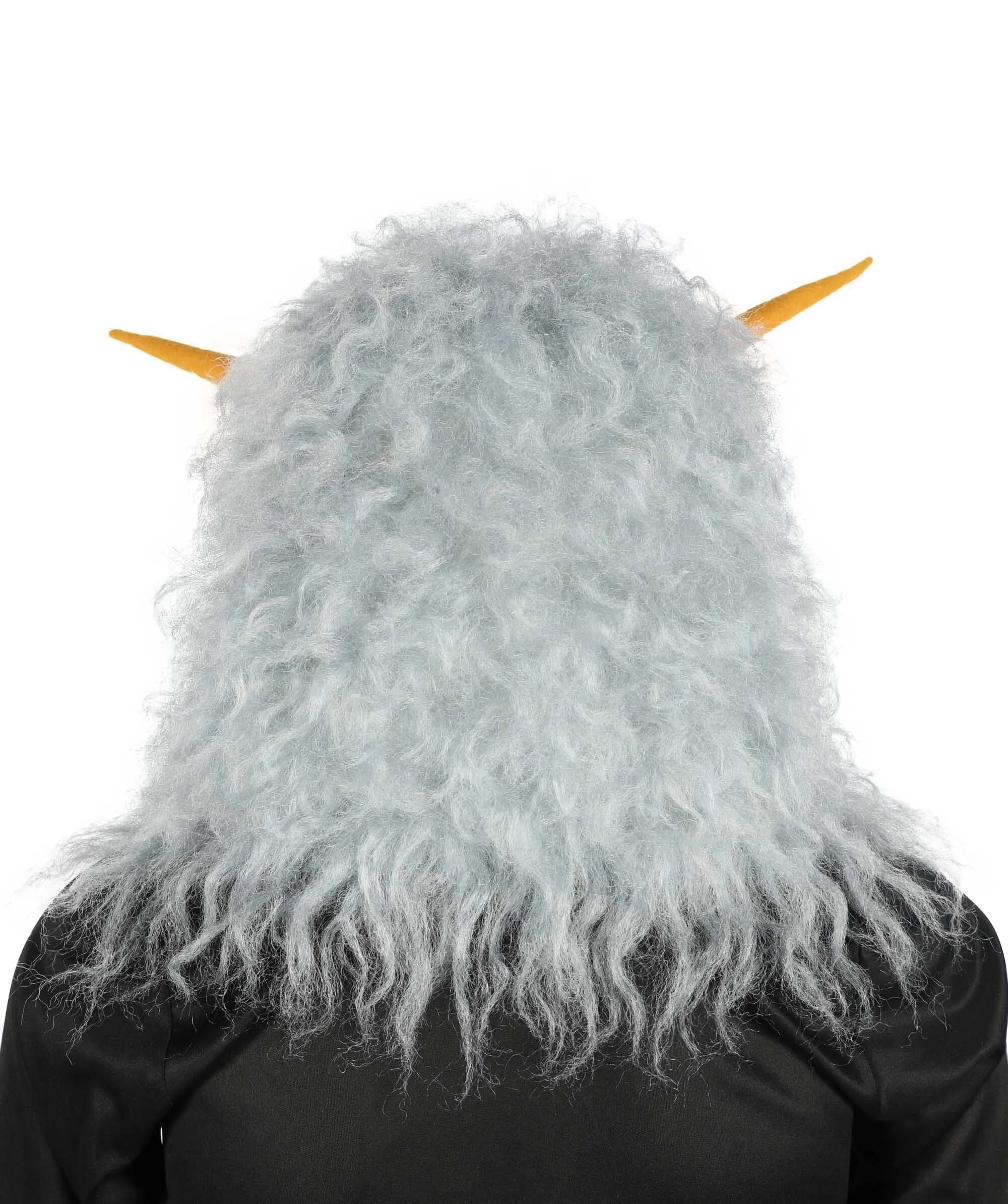 HPO Adult Unisex Furry 75 Inch Blue Horned Multiple Monster Costume Set with Head Mask| Perfect for Halloween| Flame-retardant Synthetic Fabric