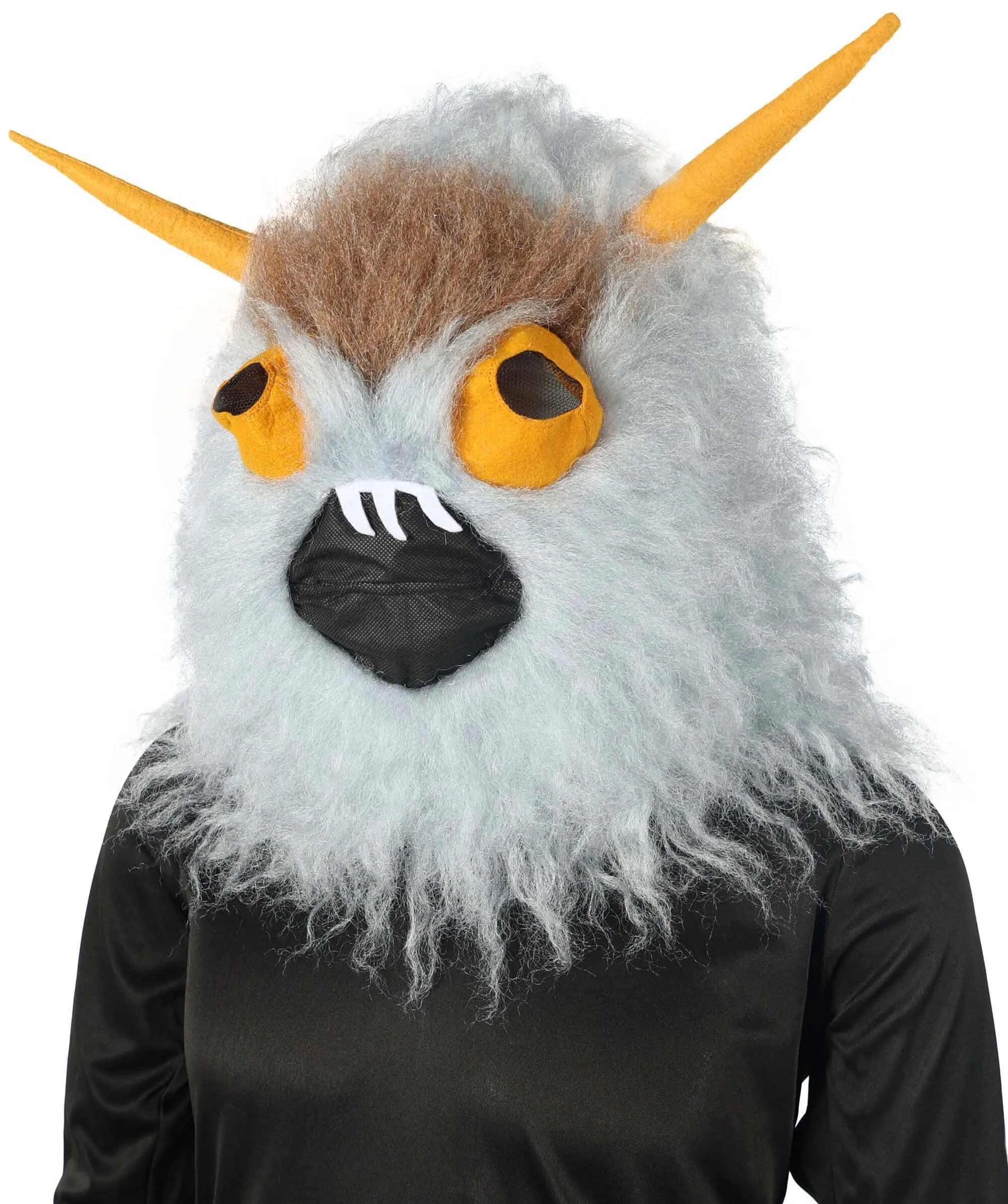 HPO Adult Unisex Furry 75 Inch Blue Horned Multiple Monster Costume Set with Head Mask| Perfect for Halloween| Flame-retardant Synthetic Fabric