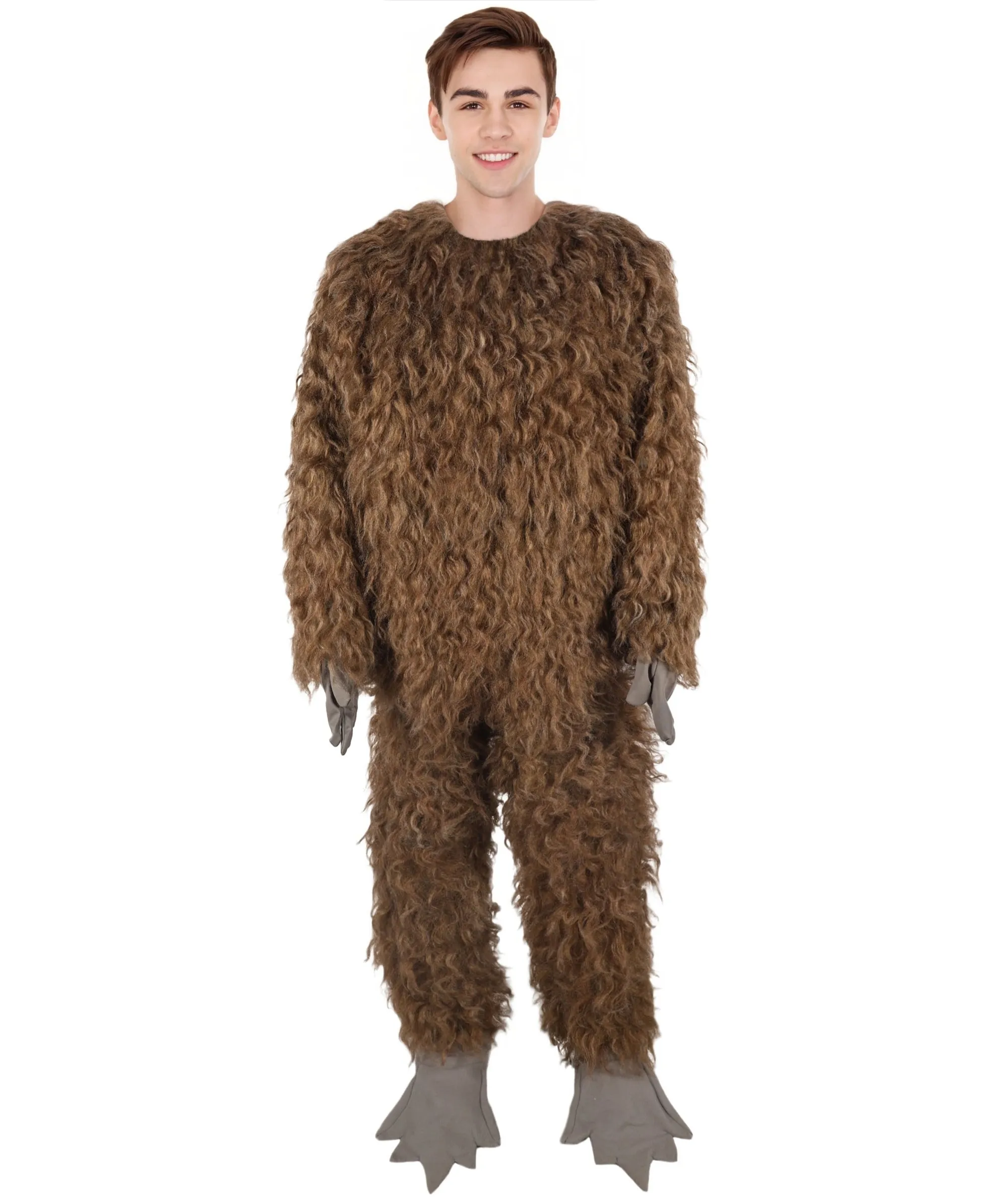 HPO Adult Unisex Furry 75 Inch Blue Horned Multiple Monster Costume Set with Head Mask| Perfect for Halloween| Flame-retardant Synthetic Fabric