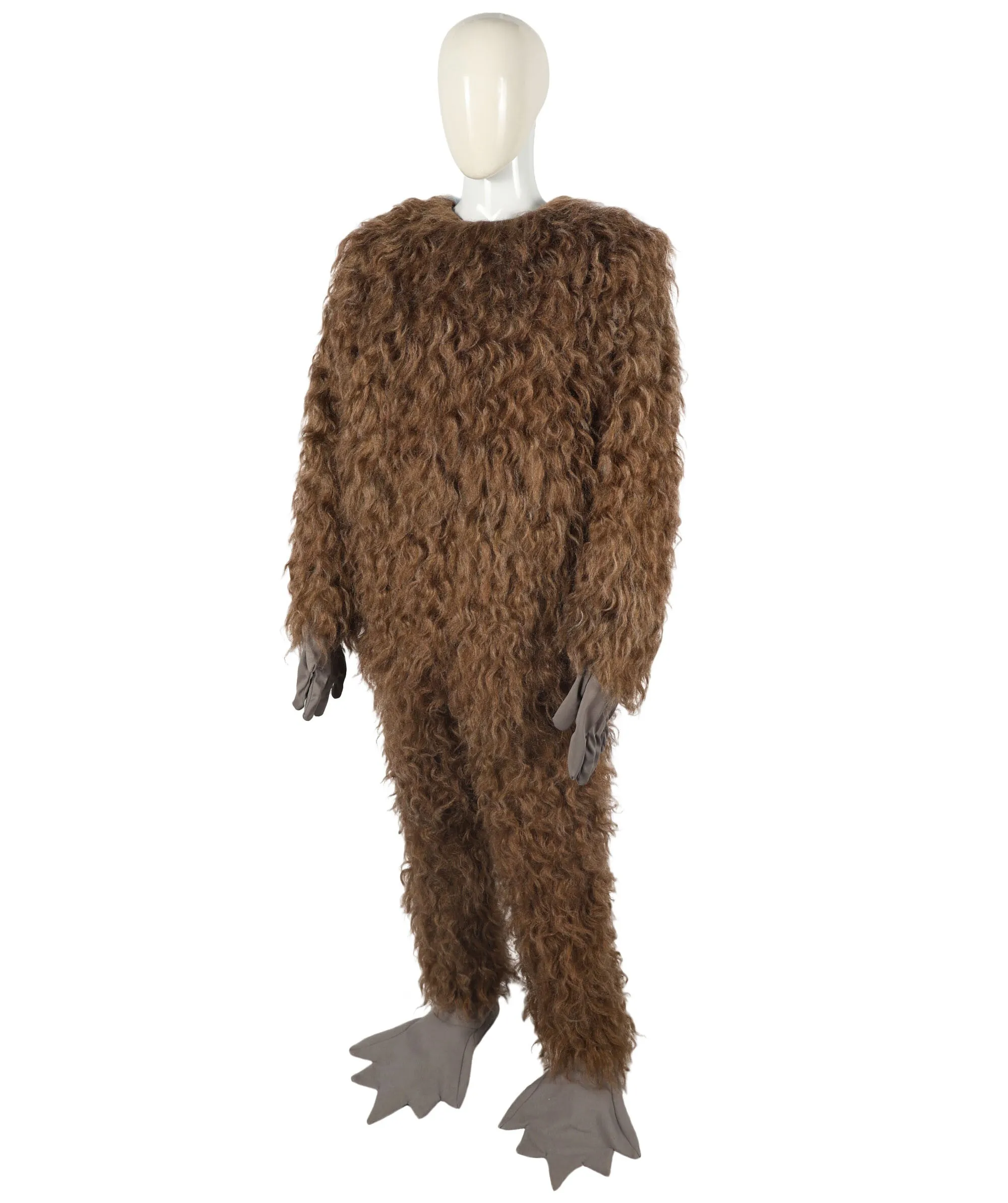 HPO Adult Unisex Furry 75 Inch Blue Horned Multiple Monster Costume Set with Head Mask| Perfect for Halloween| Flame-retardant Synthetic Fabric