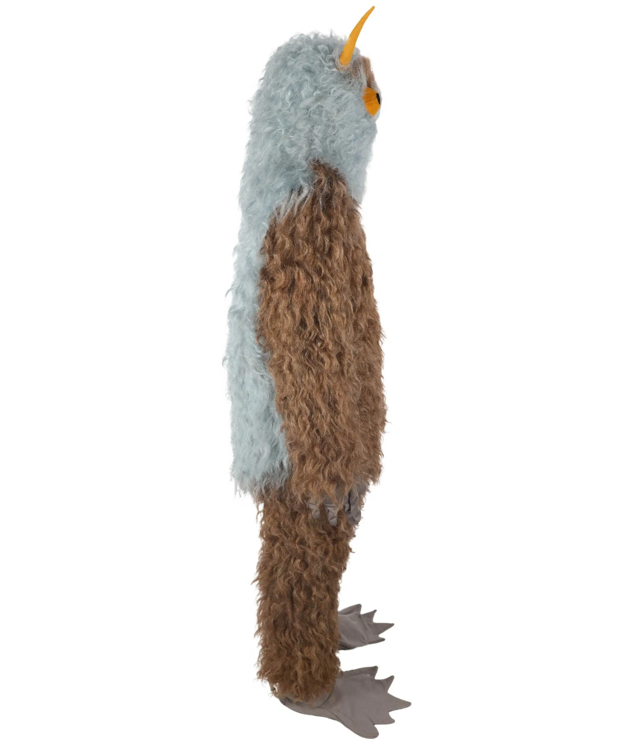 HPO Adult Unisex Furry 75 Inch Blue Horned Multiple Monster Costume Set with Head Mask| Perfect for Halloween| Flame-retardant Synthetic Fabric