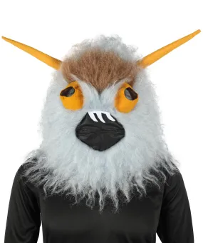 HPO Adult Unisex Furry 75 Inch Blue Horned Multiple Monster Costume Set with Head Mask| Perfect for Halloween| Flame-retardant Synthetic Fabric