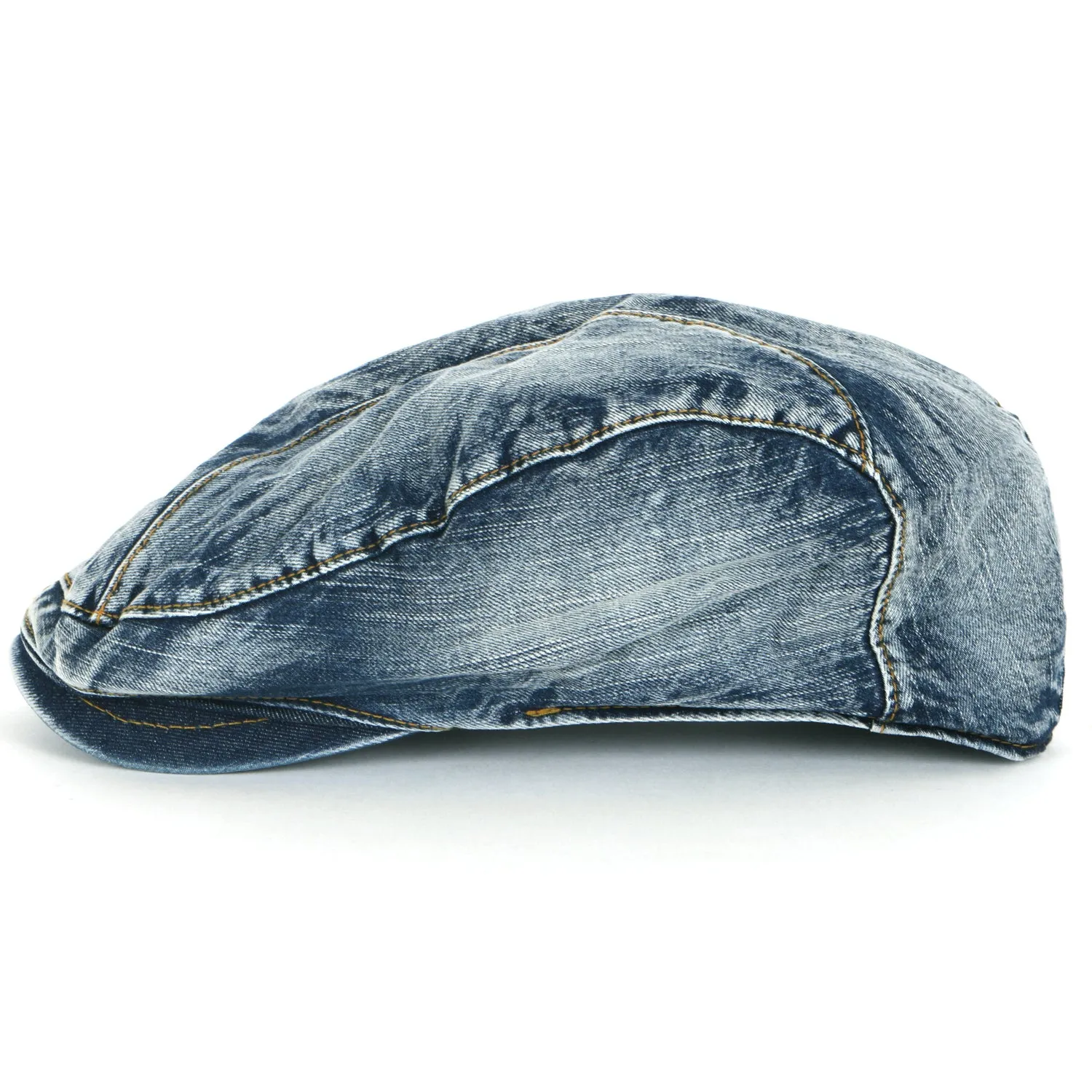 ililily Denim Newsboy Flat Cap Gatsby Ivy Irish Cabbie Driver Hunting Hat