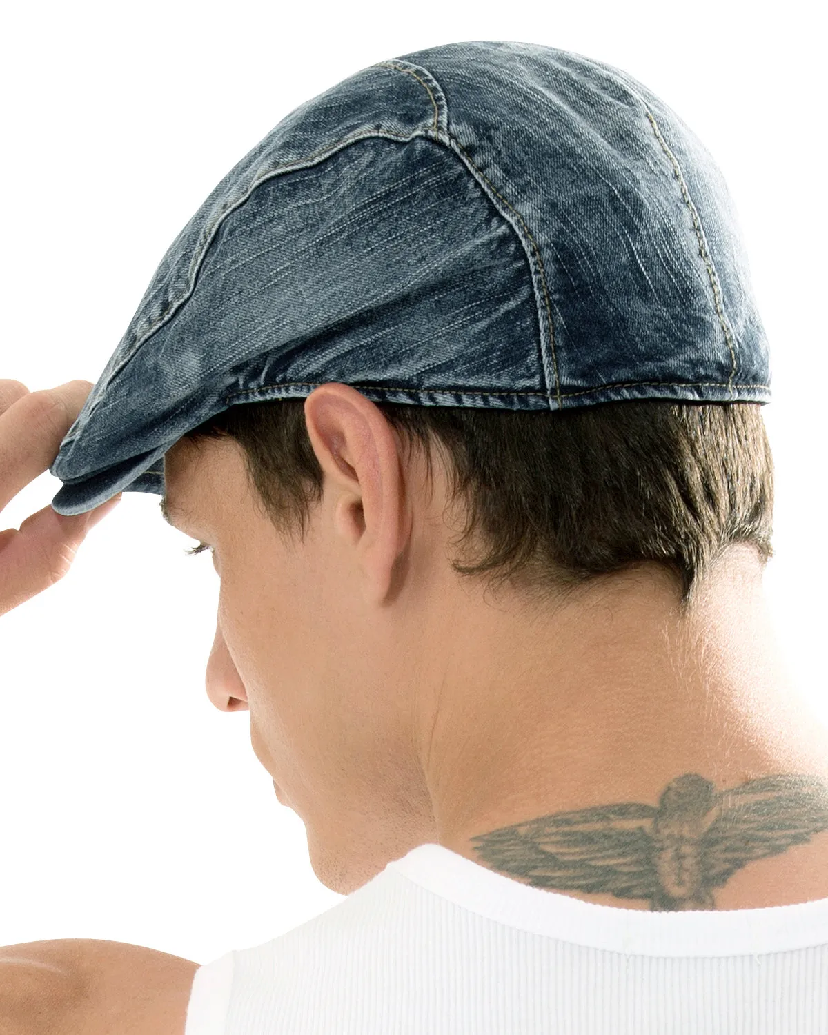 ililily Denim Newsboy Flat Cap Gatsby Ivy Irish Cabbie Driver Hunting Hat