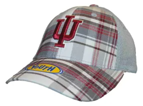 Indiana Hoosiers Top of the World Youth Plaid MVP Mesh Adjustable Hat Cap