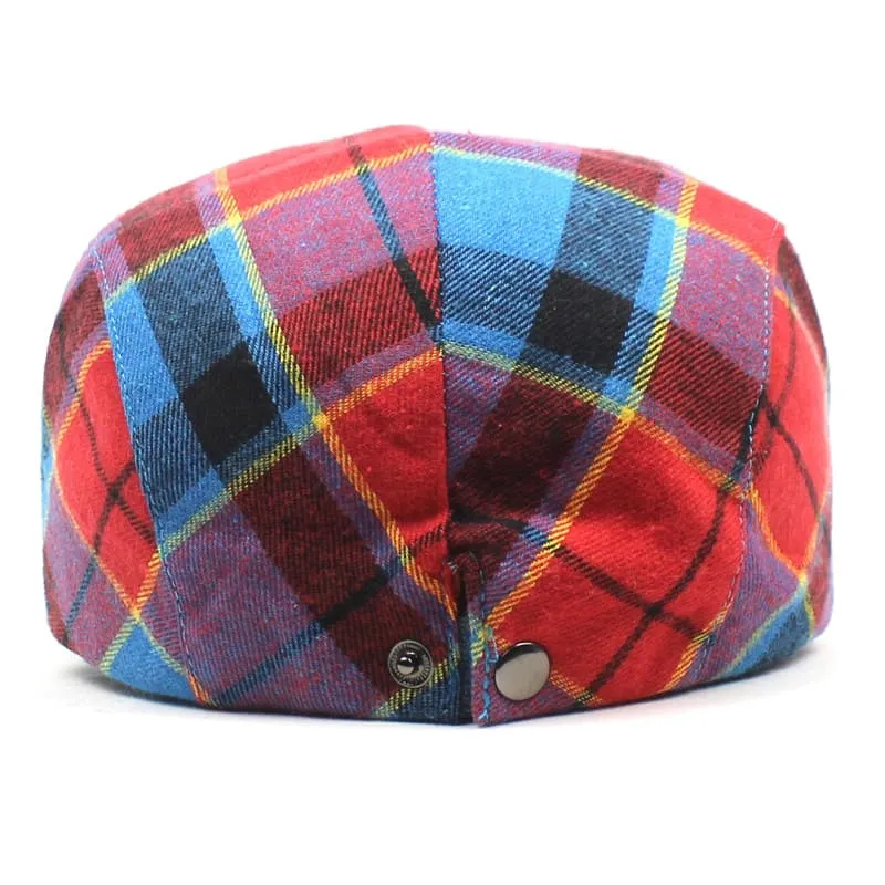James Tartan Cotton Flat Cap