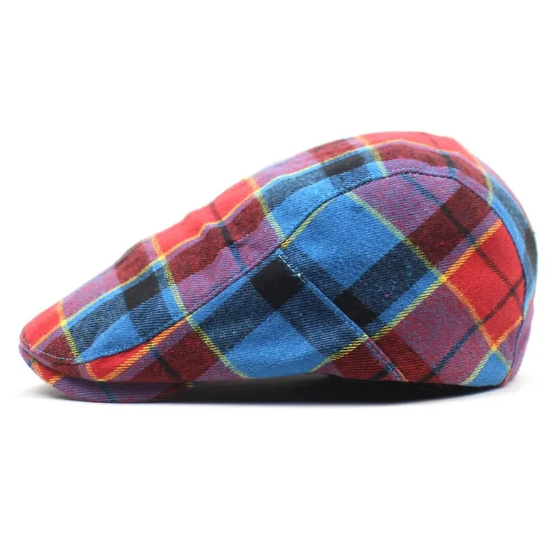 James Tartan Cotton Flat Cap
