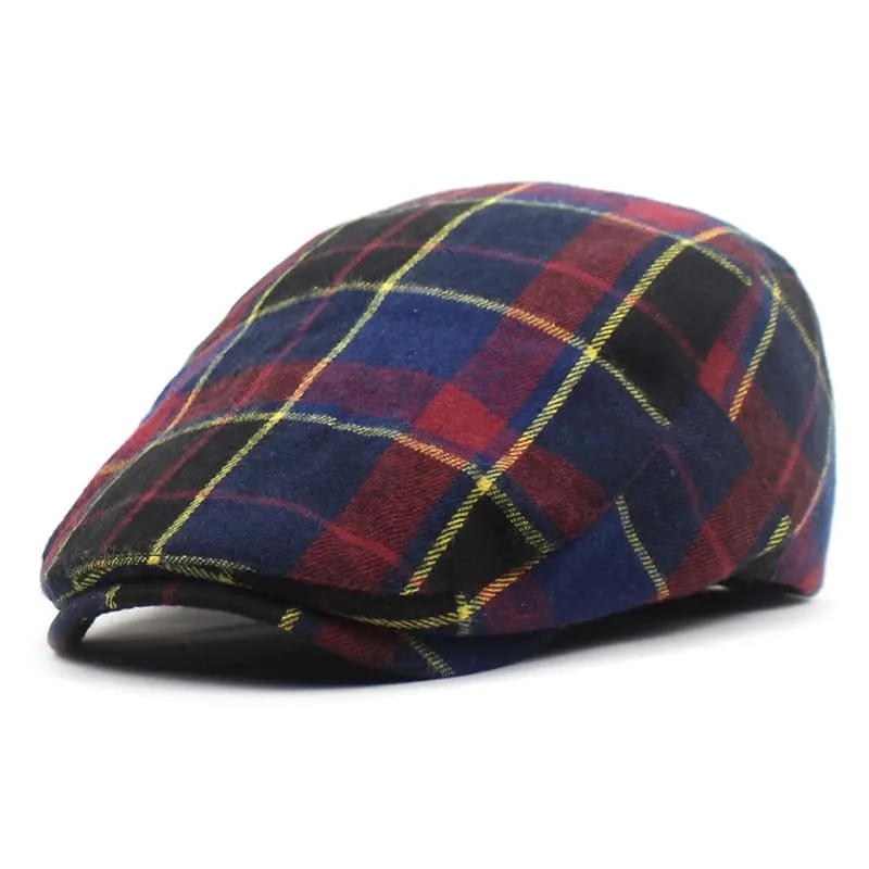 James Tartan Cotton Flat Cap