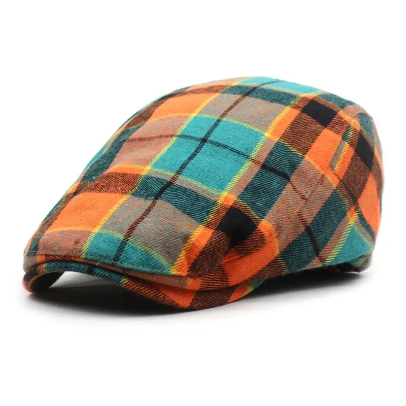 James Tartan Cotton Flat Cap