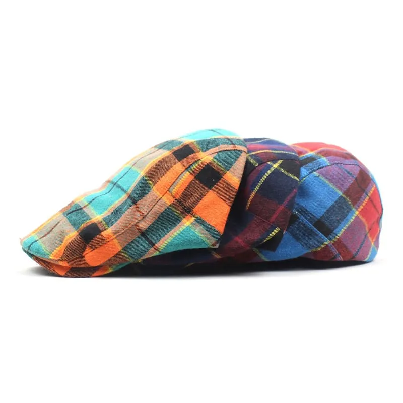 James Tartan Cotton Flat Cap