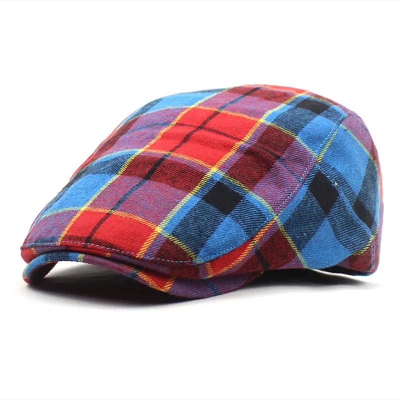 James Tartan Cotton Flat Cap