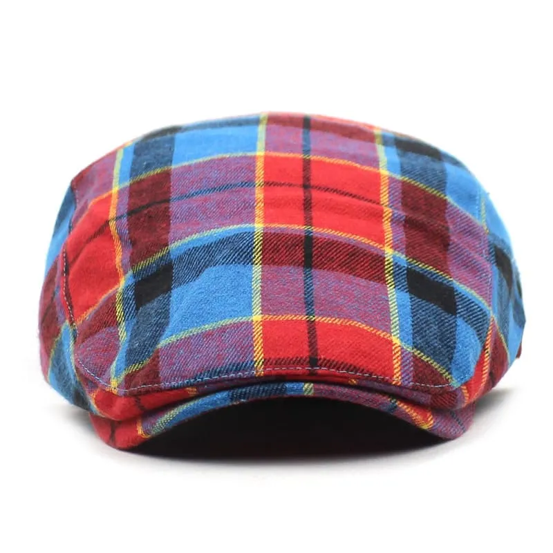 James Tartan Cotton Flat Cap