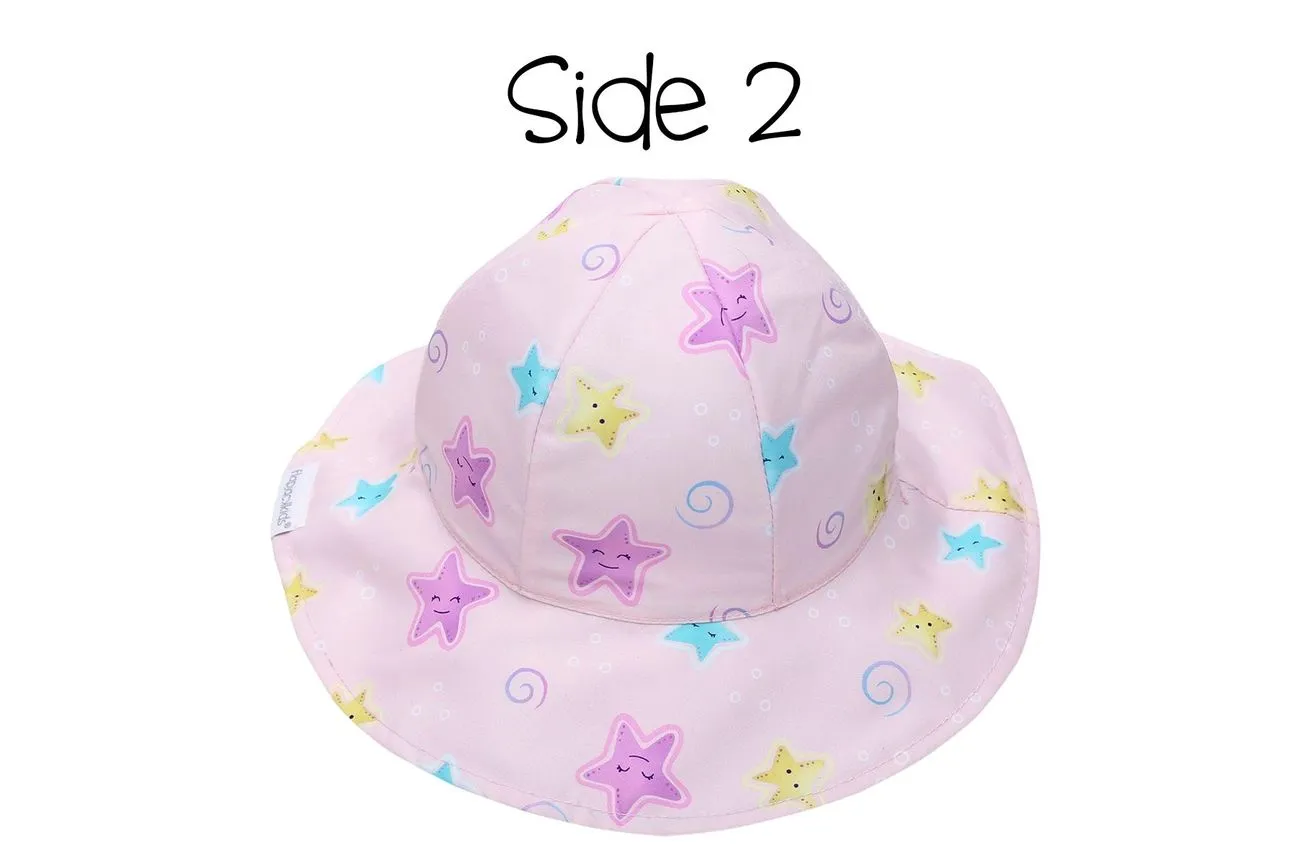 Kids UPF50  Patterned Sun Hat - Narwhal/Starfish