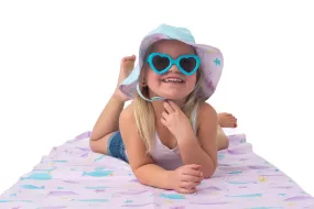Kids UPF50  Patterned Sun Hat - Narwhal/Starfish
