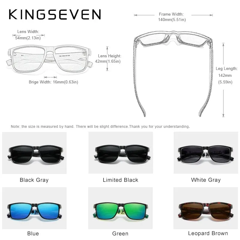 KINGSEVEN Square Retro Gradient Polarized Sunglasses