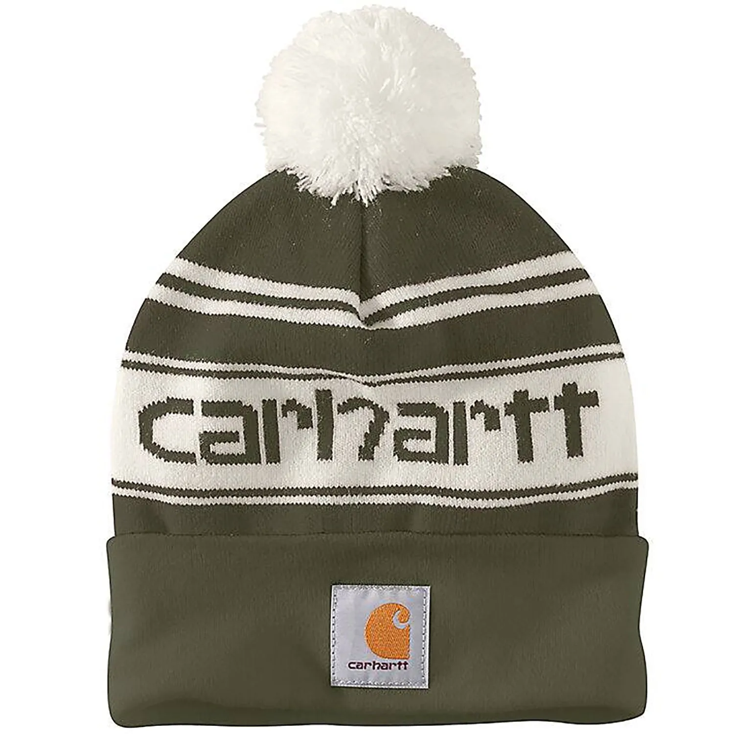 Knit Pom-Pom Cuffed Logo Beanie 105168
