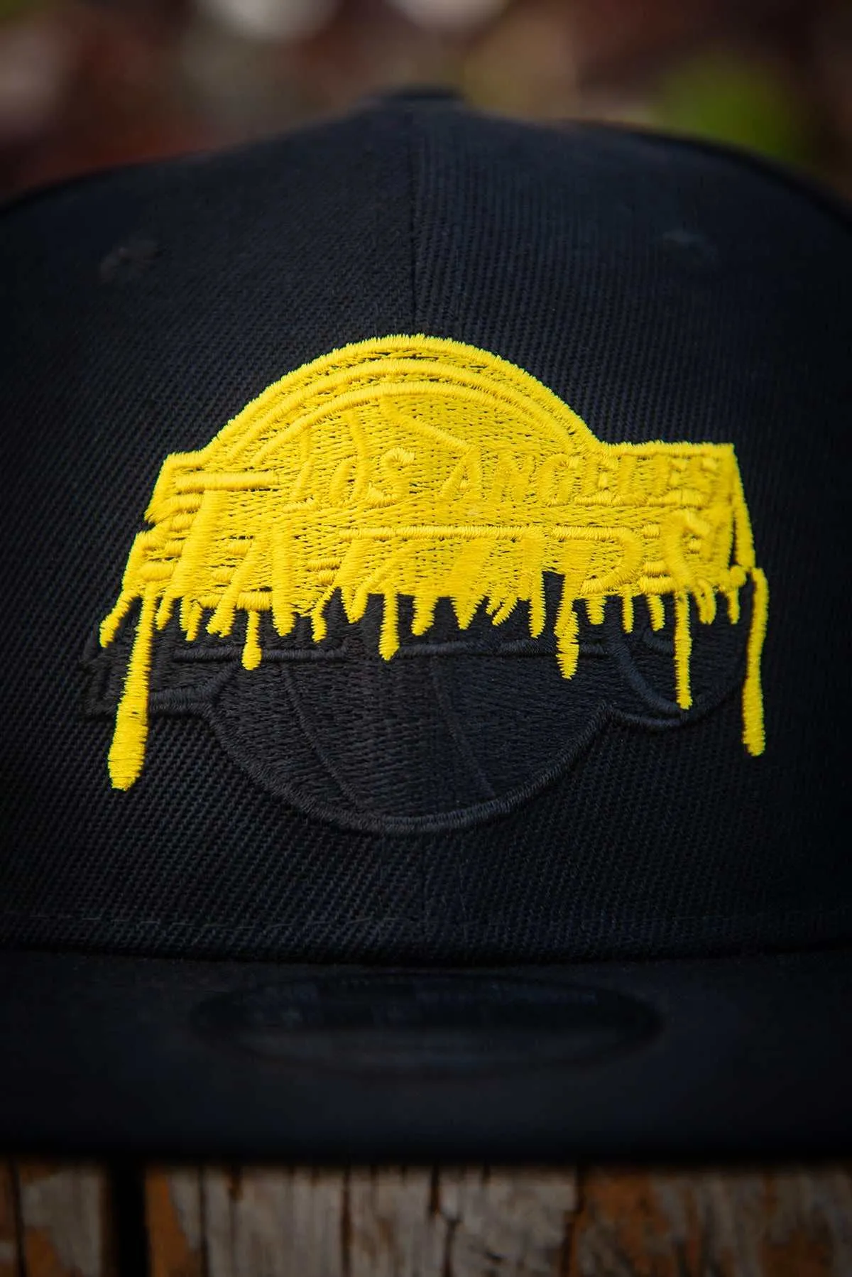 Los Angeles Lakers Gold Black Drip 9Fifty New Era Fits Snapback Hat