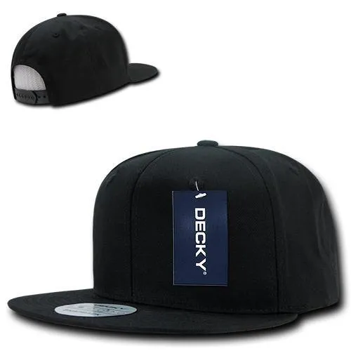 Lot of 12 Decky Cotton Snapback Hats Flat Bill Caps Bulk