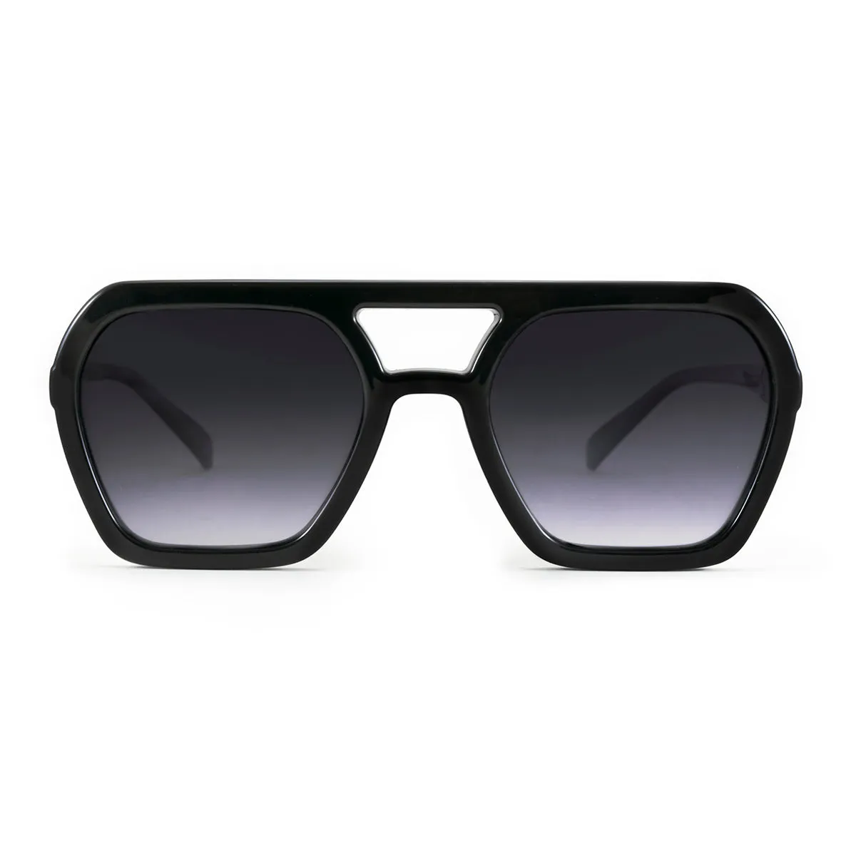 Lyon - Black Shiny - Grey Gradient Lens