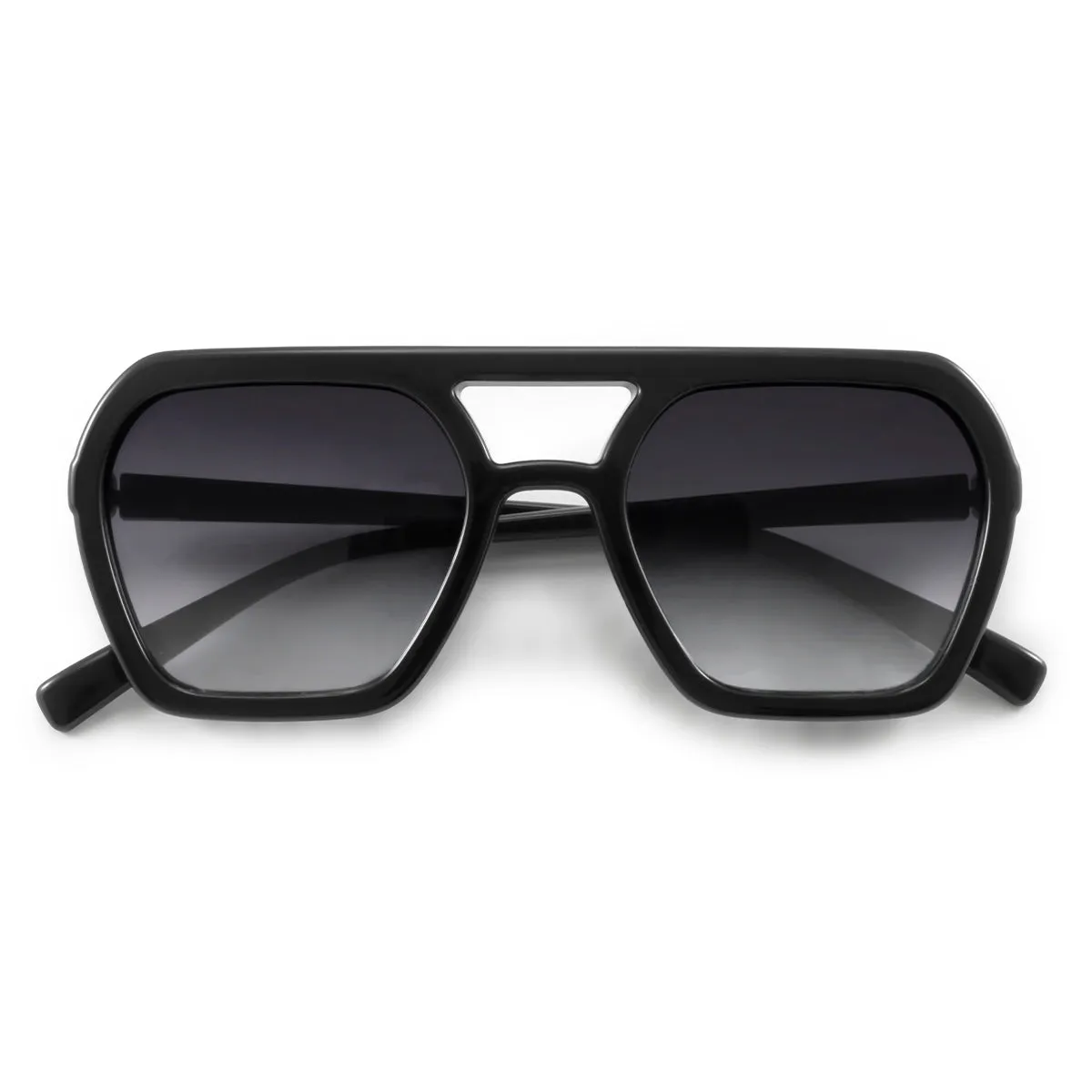 Lyon - Black Shiny - Grey Gradient Lens