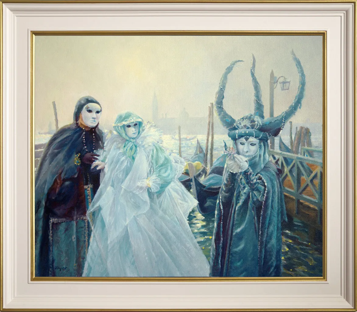 'Magical Carnival Morning. Venice', 20x24 inches original art oil on canvas. Paintings of Italy by Artist Ted Dyer from our Cornwall Art Gallery