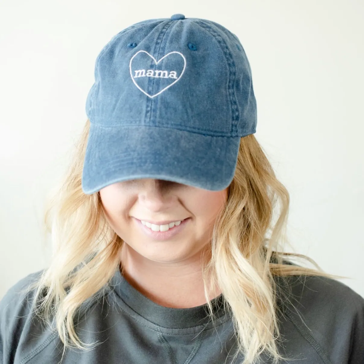 Mama ♥ (around) - Denim Baseball Cap