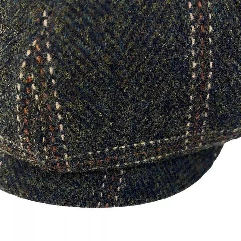 McCook Green Plaid Wool Newsboy Cap