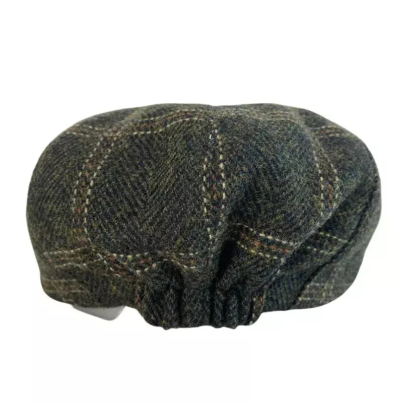 McCook Green Plaid Wool Newsboy Cap
