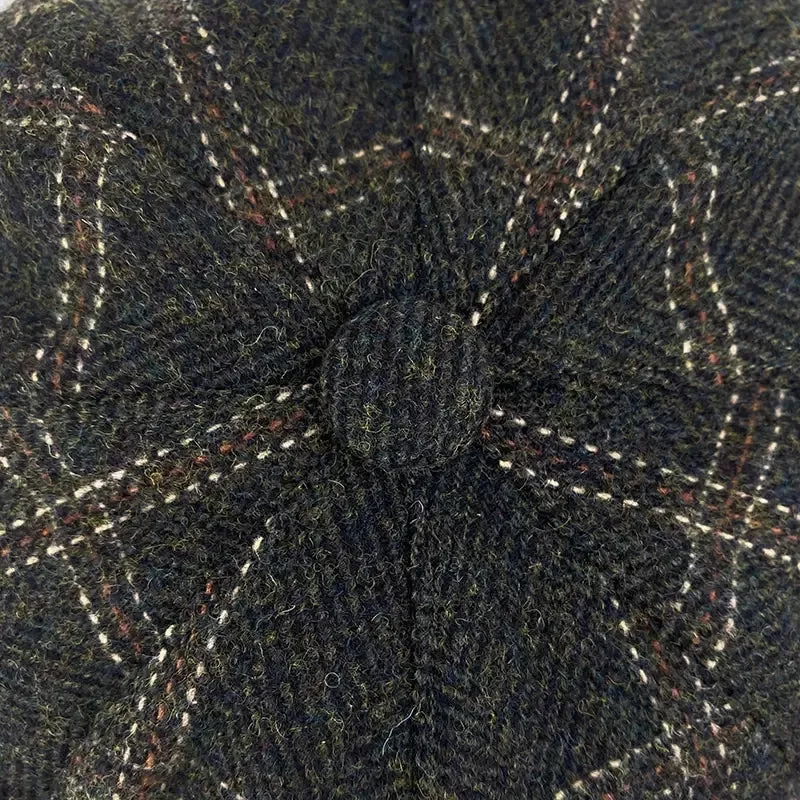 McCook Green Plaid Wool Newsboy Cap