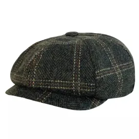 McCook Green Plaid Wool Newsboy Cap