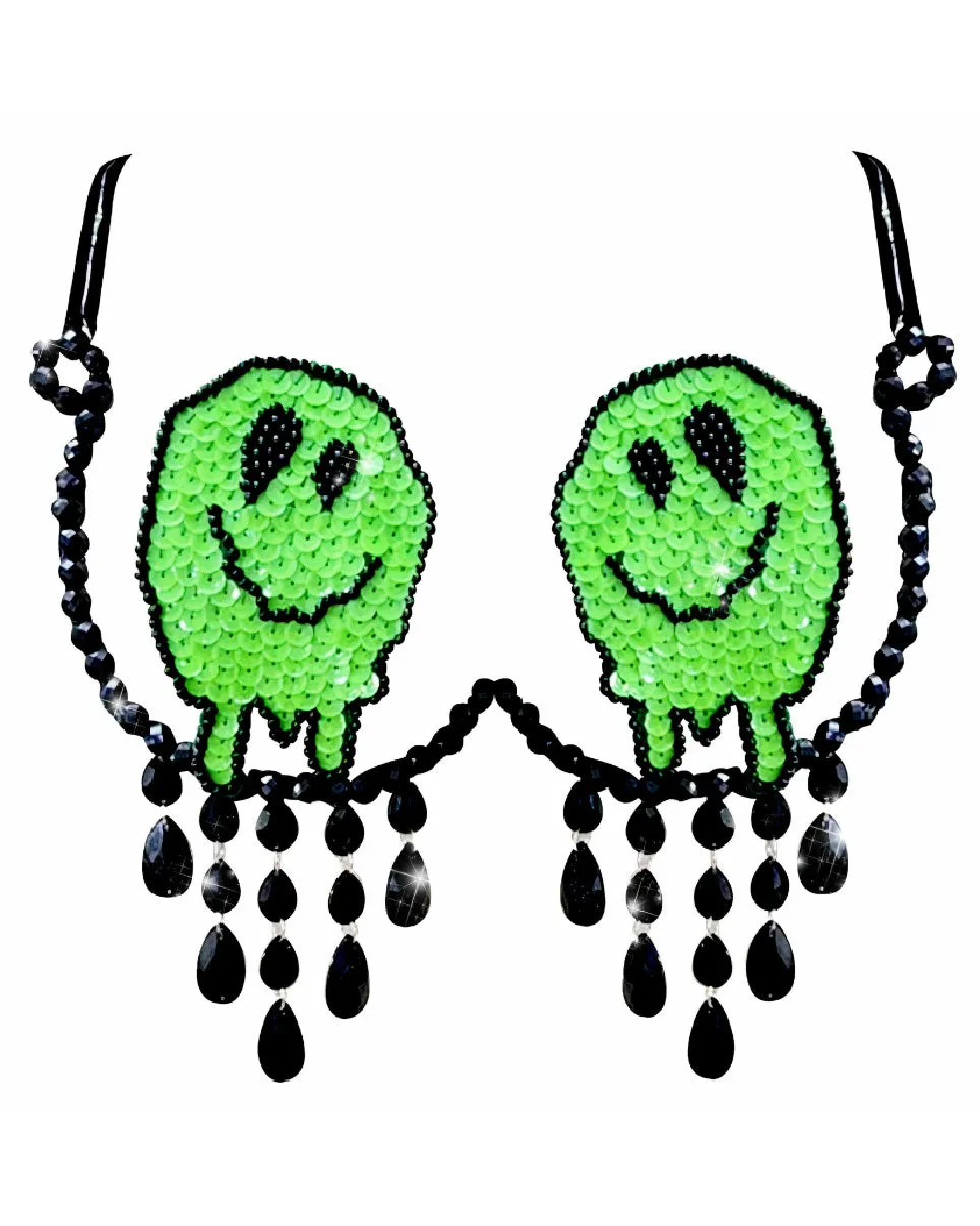 Melty Face Green Glow In The Dark Carnival Bra