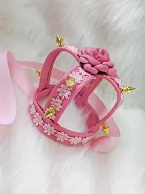 Miniature Pink Spiked Leather Crown
