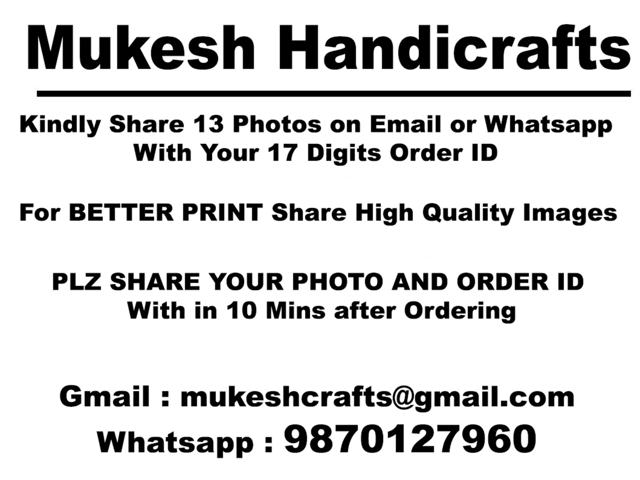 MUKESH HANDICRAFTS Personalized Photo Wooden Frame Wall Clock for All Occasions (Black, 18x18 Inches)