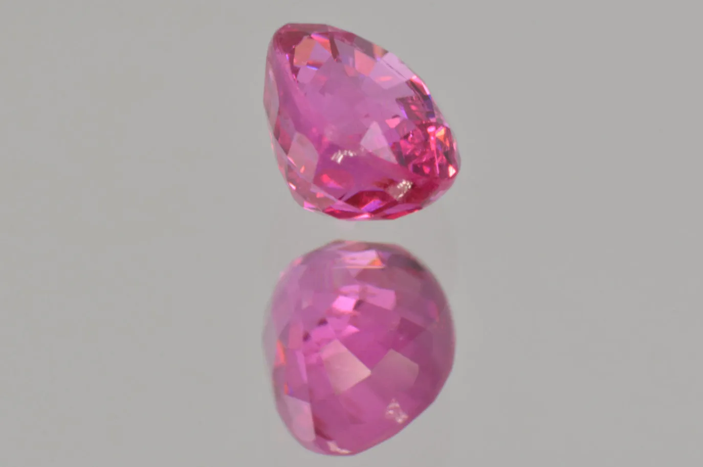 Neon Vivid Candy Pink Spinel from Tanzania. Cushion Cut. 1.24 ct.