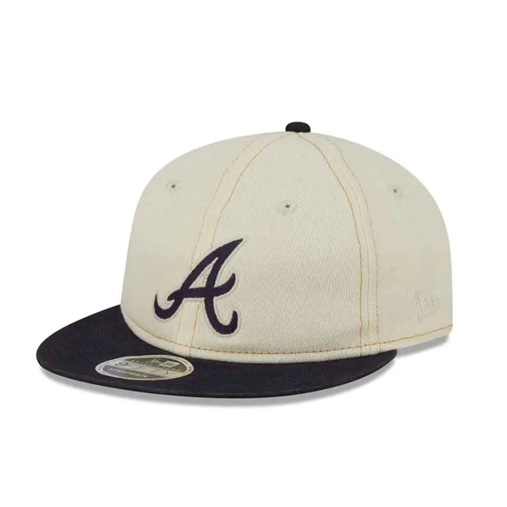 New Era ATL Braves Retro Crown Chrome Adjustable - Cream/Denim