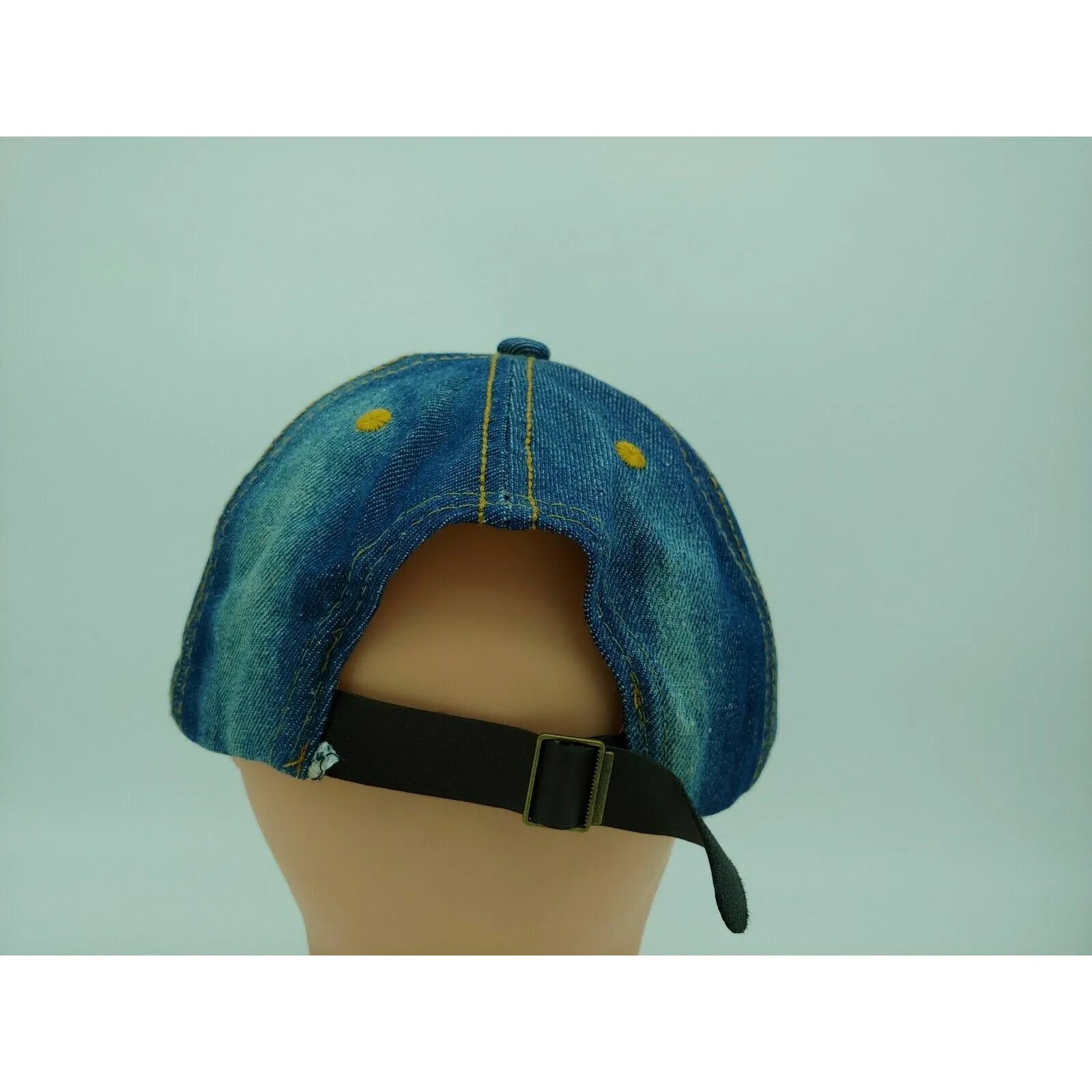 New York Blue Denim Jean Bling HOT Crystals Distressed  Baseball Cap Hat
