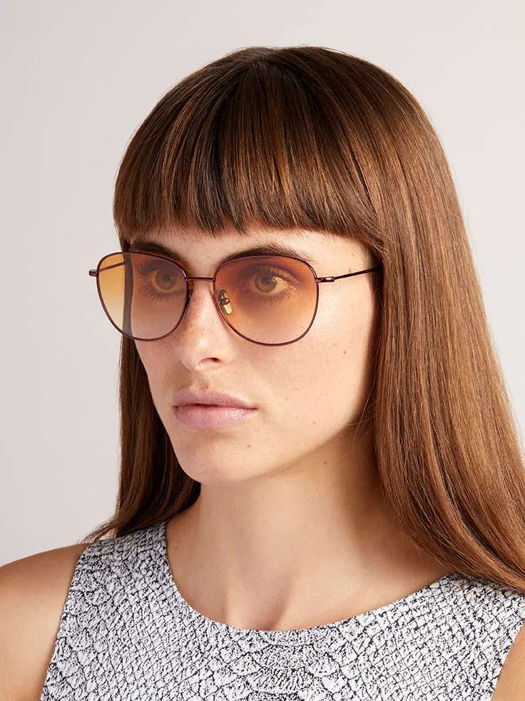 NEW YORK METAL Sunglasses | Burgundy